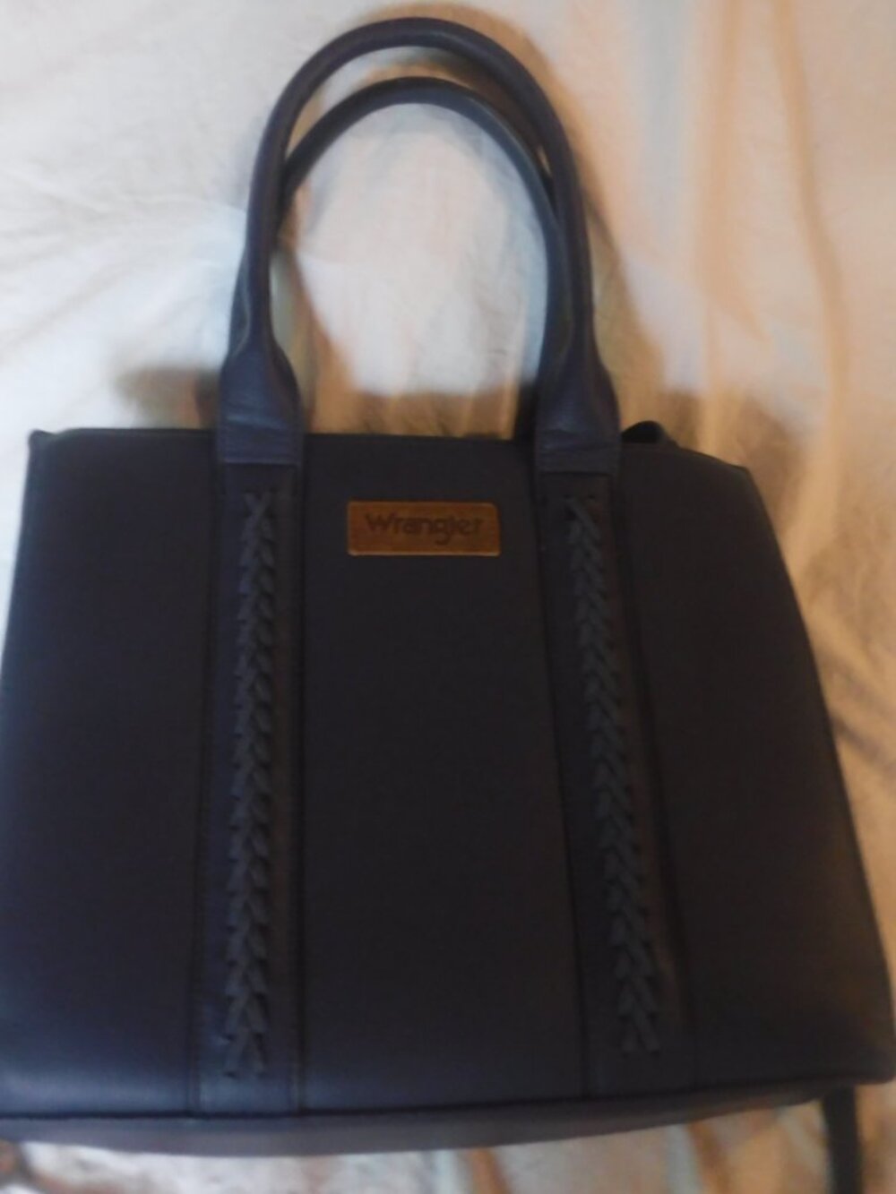 Wrangler Womens Shoulder tote Faux Leather Purse Blue Pre Owned - Picture 2 of 15